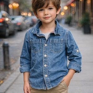 GAP Kids Premium Denim Shirt - Size 5, Excellent Condition